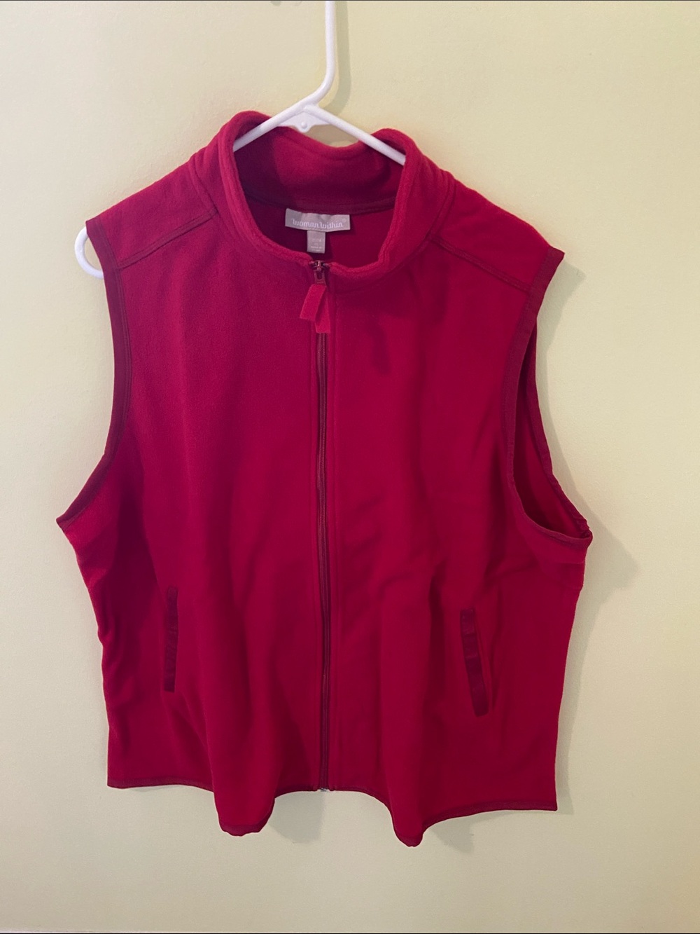 St. John's Bay Red Fleece Zip Front Vest